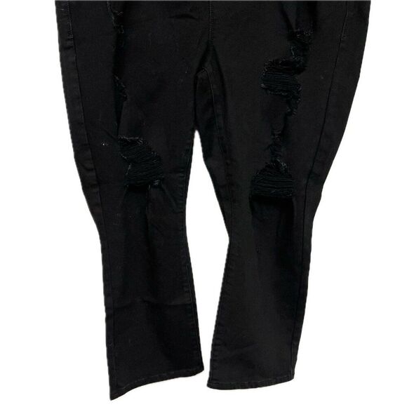 Torrid Black Ripped Distressed Sky High Skinny Crop Jeans - Size 16 - Picture 3 of 6